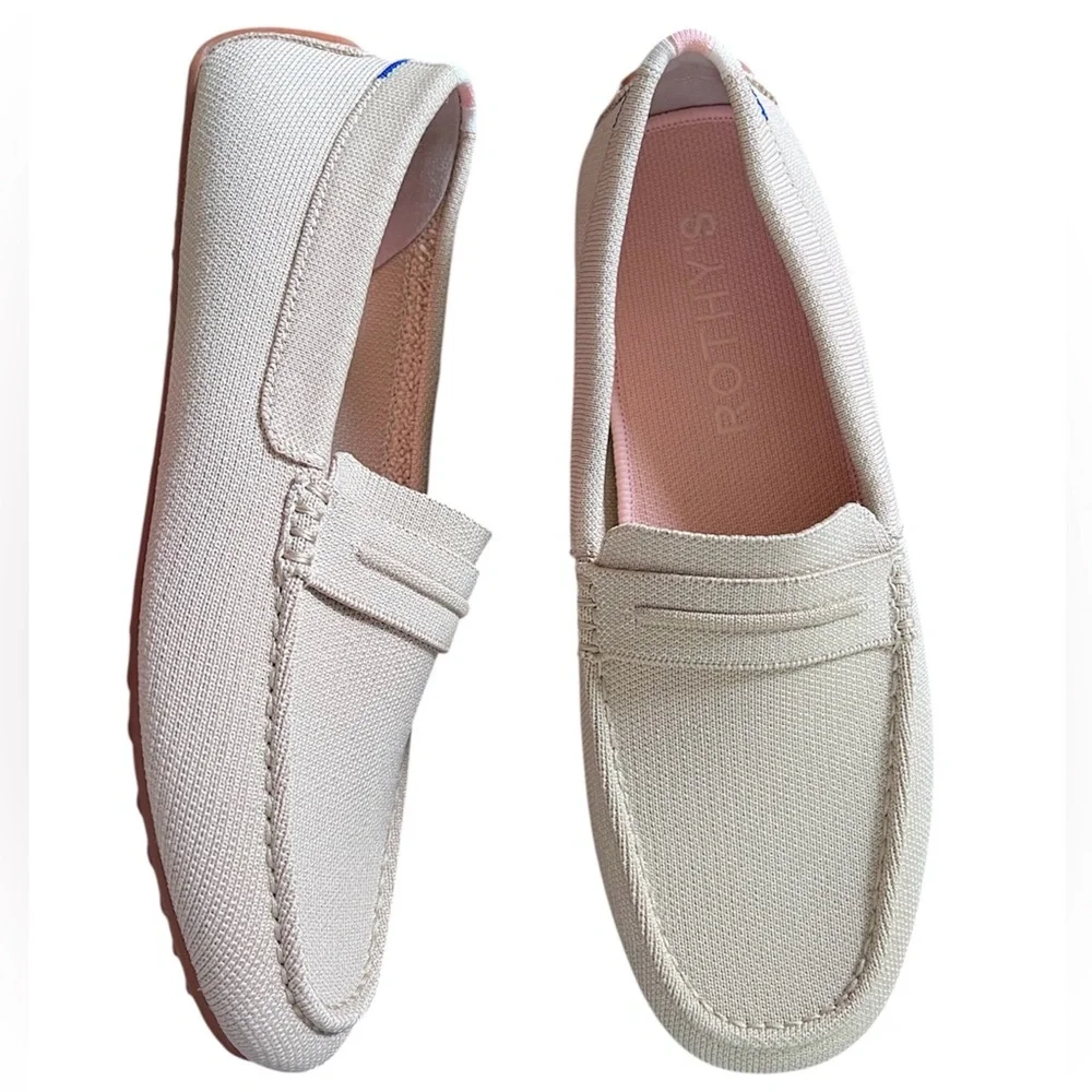 Rothy’s The Driver Loafers in Sesame Cream Tan Beige Flat Slip On Shoes Size 11 - Picture 4 of 14
